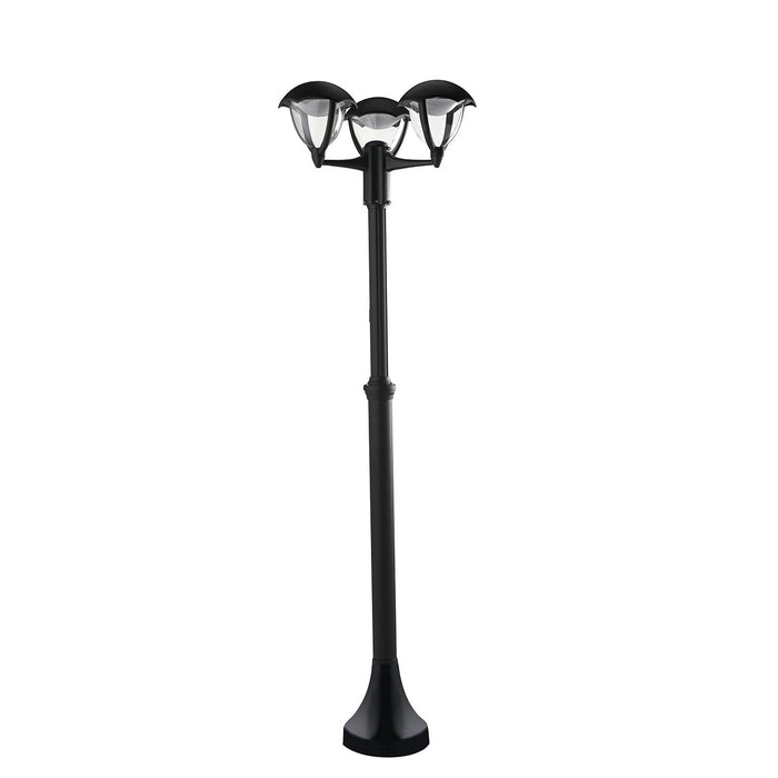 Palo LED per esterno MEGAN nero a 3 luci 12W 4000K (luce naturale) 190 cm. IP44