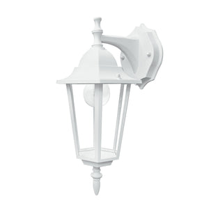 Applique per esterno MILANO bianca con diffusore in vetro downlight IP44