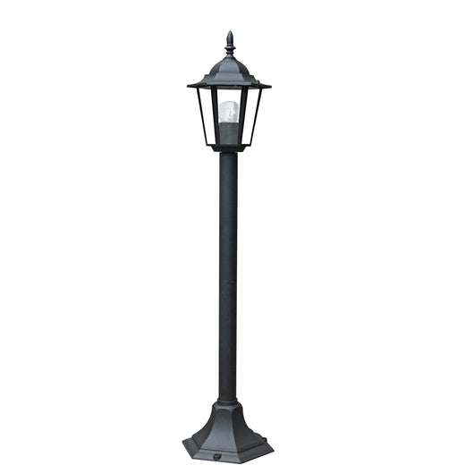 Paletto per esterno MILANO nero con diffusore in vetro 105 cm. IP44