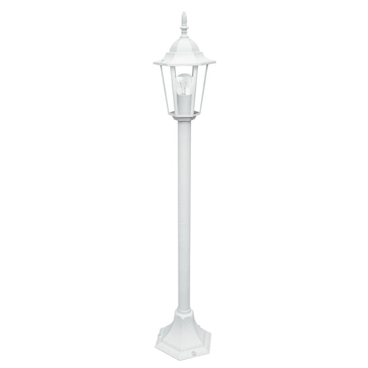 Paletto per esterno MILANO bianco con diffusore in vetro 105 cm. IP44