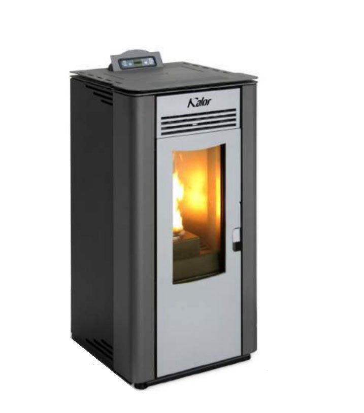 Stufa a Pellet KALOR modello LARA 12 10 kW in acciaio vari colori disponibili Grigio