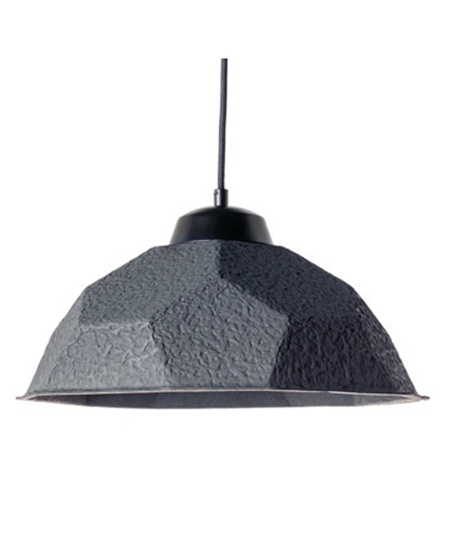 Lampada a Sospensione Ø35xH160 cm in Cartone Riciclato e Metallo Egg Nero