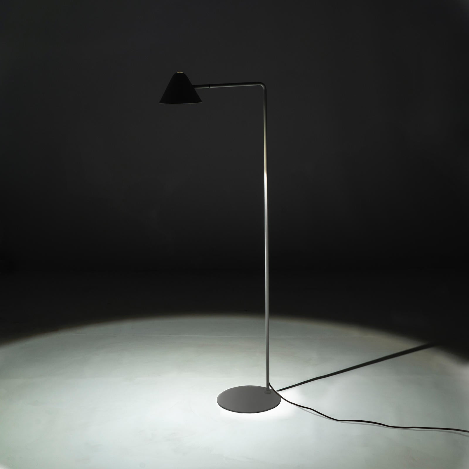 Lampada da Terra a LED 25x45,5xH129,5 cm in Metallo e Marmo Antares Nero