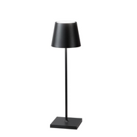 Lampada da Tavolo 11x11x36 cm in Metallo Tumbler Nero