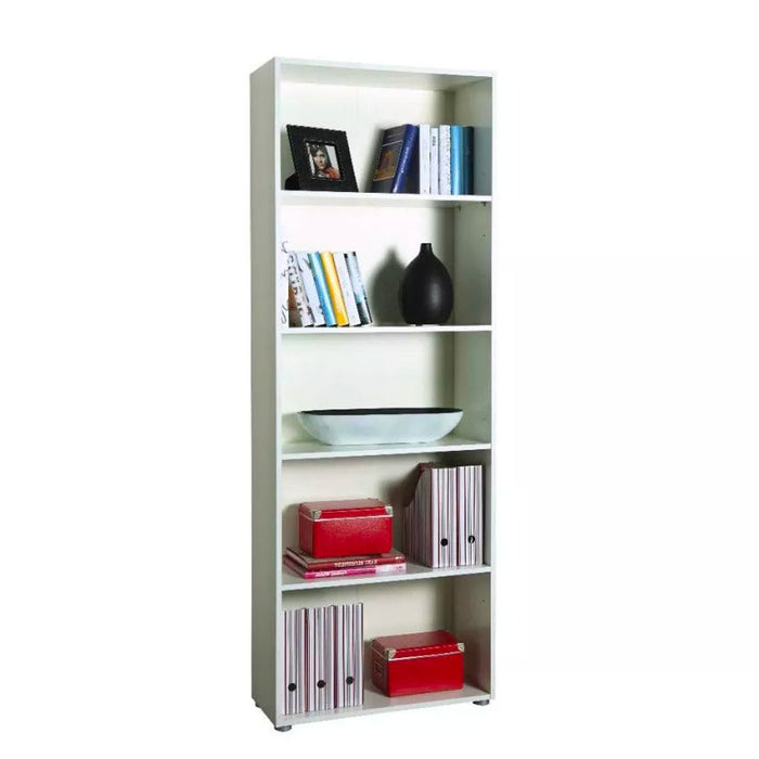 Libreria 5 Ripiani 70x29,8x197 cm in Truciolare Nobilitato Bianca