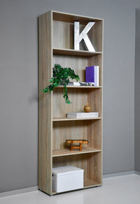 Libreria 5 Ripiani 70x29,8x197 cm in Truciolare Nobilitato Rovere Sonoma