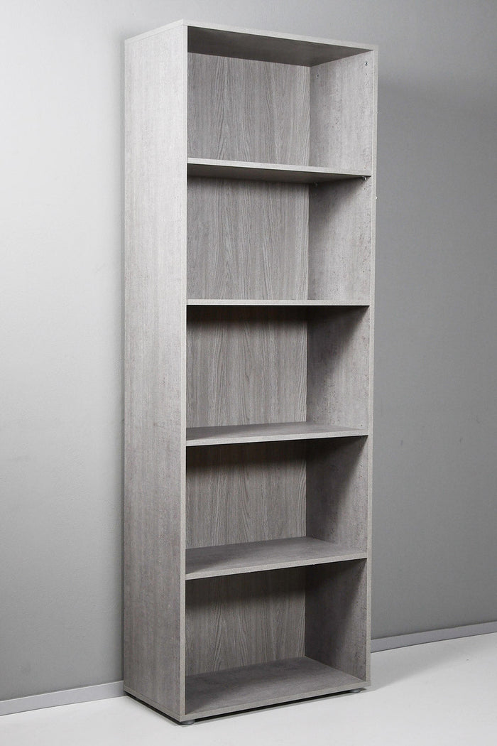 Libreria 5 Ripiani 68,8x35,3x200,6 cm in Truciolare Nobilitato Cemento