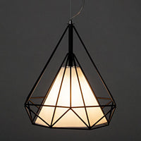 Lampadario in metallo nero cm. H36 Ø38