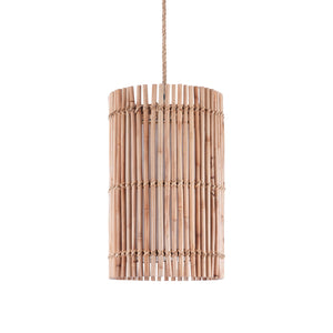 Lampadario a filo in rattan colore naturale per esterno