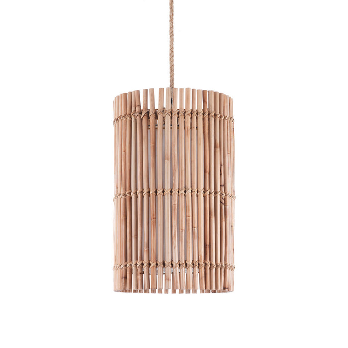 Lampadario a filo in rattan colore naturale per esterno