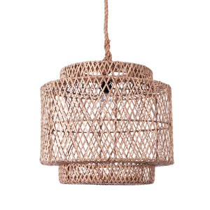 Lampadario a filo in rattan colore naturale per esterno