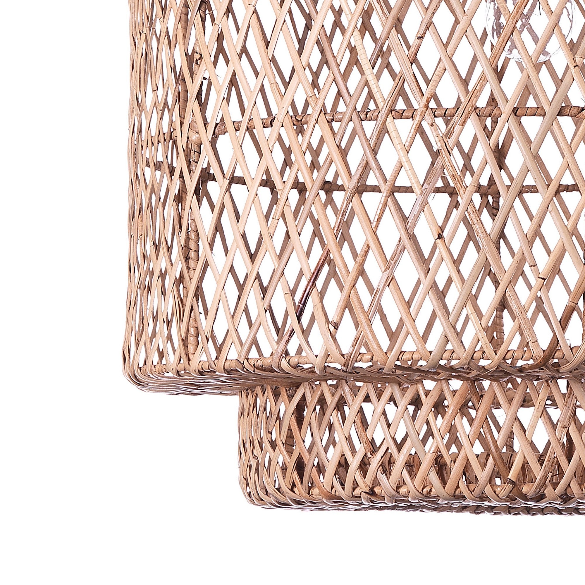 Lampadario a filo in rattan colore naturale per esterno