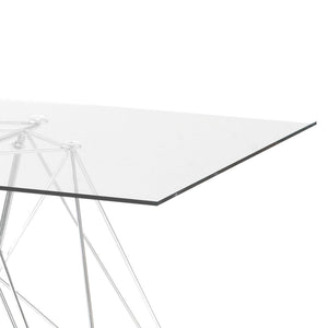 Tavolo in metallo cromato vetro trasparente cm. H.75 x L.180 x P.90