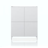 Mobile alto effetto legno bianco lucido cm. H.110 x L.90 x P.35