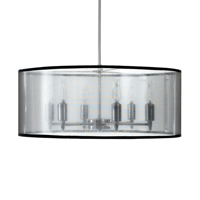 Lampadario in metallo cromato argento cm.Ø 50 H.20