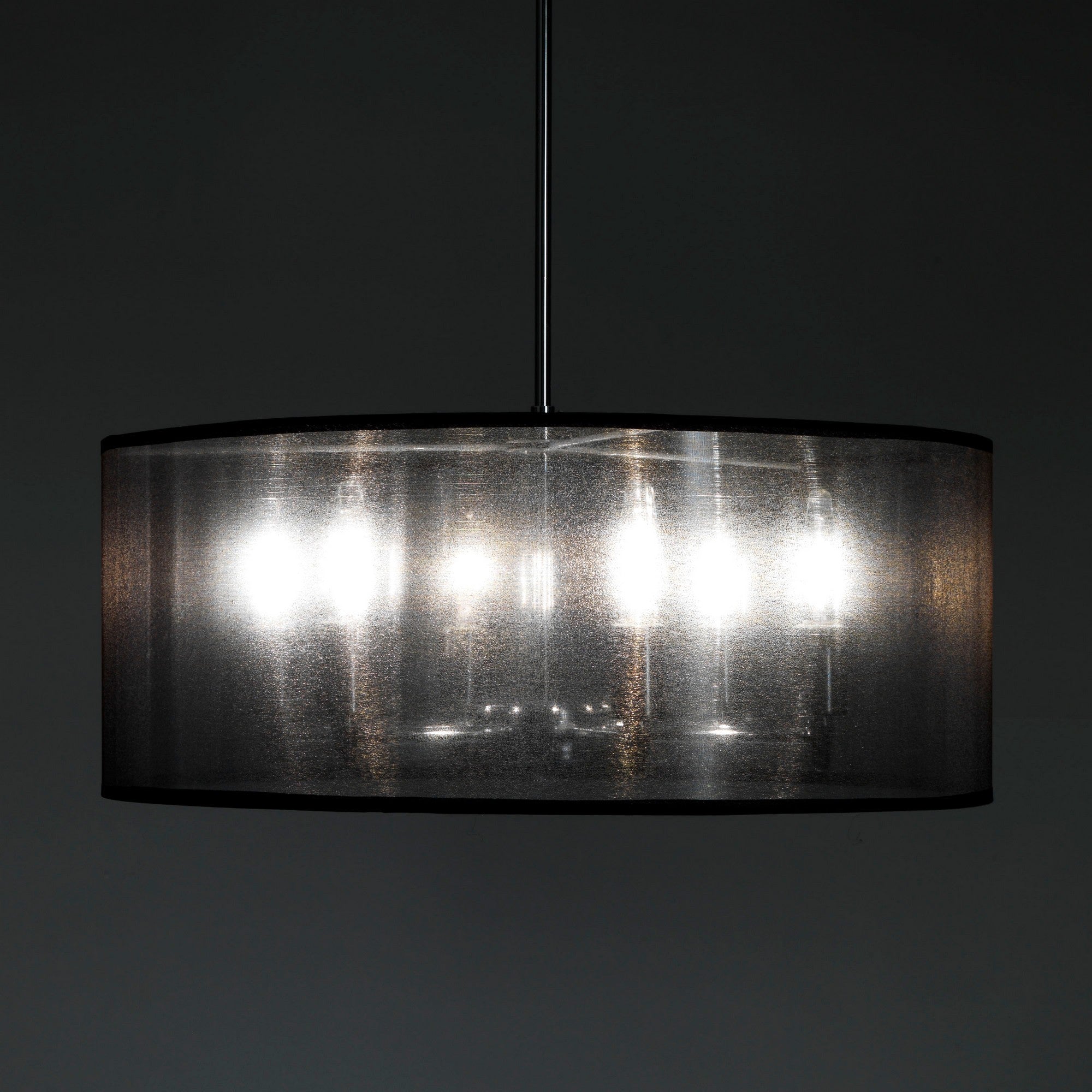 Lampadario in metallo cromato argento cm.Ø 50 H.20