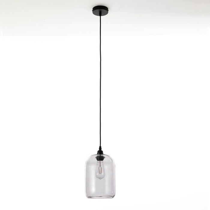 Lampadario in vetro grigio trasparente cm. Ø.18 x H.25