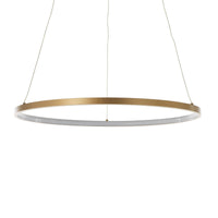 Lampadario ad anello in allumino oro satinato cm. H.92  x Ø.60