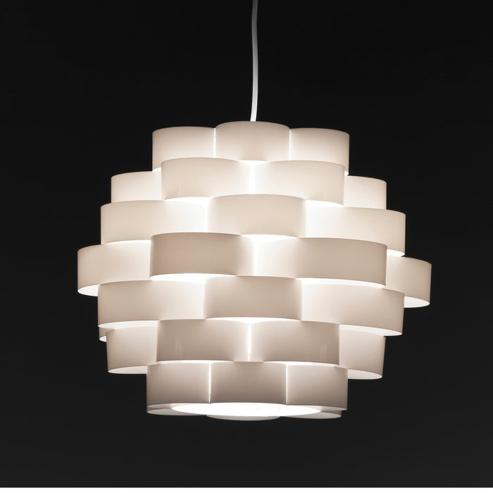 Lampadario in polipropilene bianco opaco cm H.30 x Ø.40