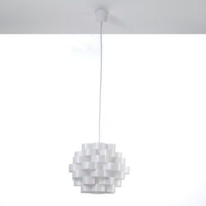 Lampadario in polipropilene bianco opaco cm H.30 x Ø.40