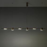 Lampadario in allumino ottone anticato cm. L.160 P.10 H.130