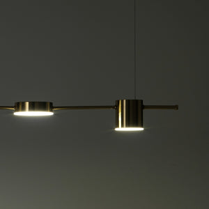 Lampadario in allumino ottone anticato cm. L.160 P.10 H.130