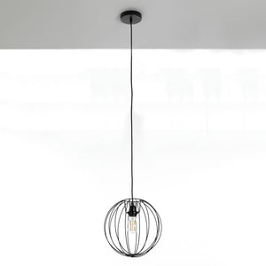 Lampadario in acciaio verniciato nero opaco cm. Ø.30