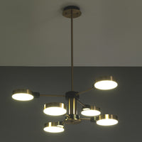 Lampadario in acciaio verniciato ottone anticato cm. Ø.60 H.74