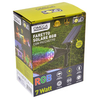 Faretto Solare Round RGB 7 W con picchetto