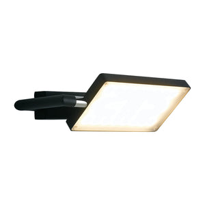 Applique LED BOOK in alluminio nero con diffusore orientabile 18W 3200K