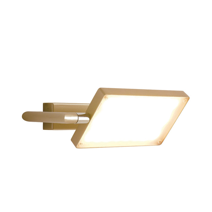 Applique LED BOOK in alluminio oro con diffusore orientabile 18W 3200K