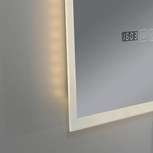 Specchio LED da Parete Lizzano Multifunzionale Cornice Bianca 50 x 70 cm pro.tec