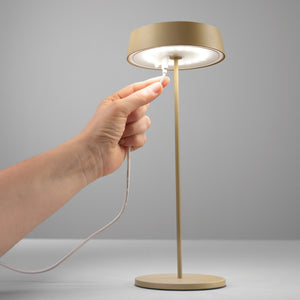 Lampada LED ricaricabile da esterno COCKTAIL in metallo bianco con touch dimmer