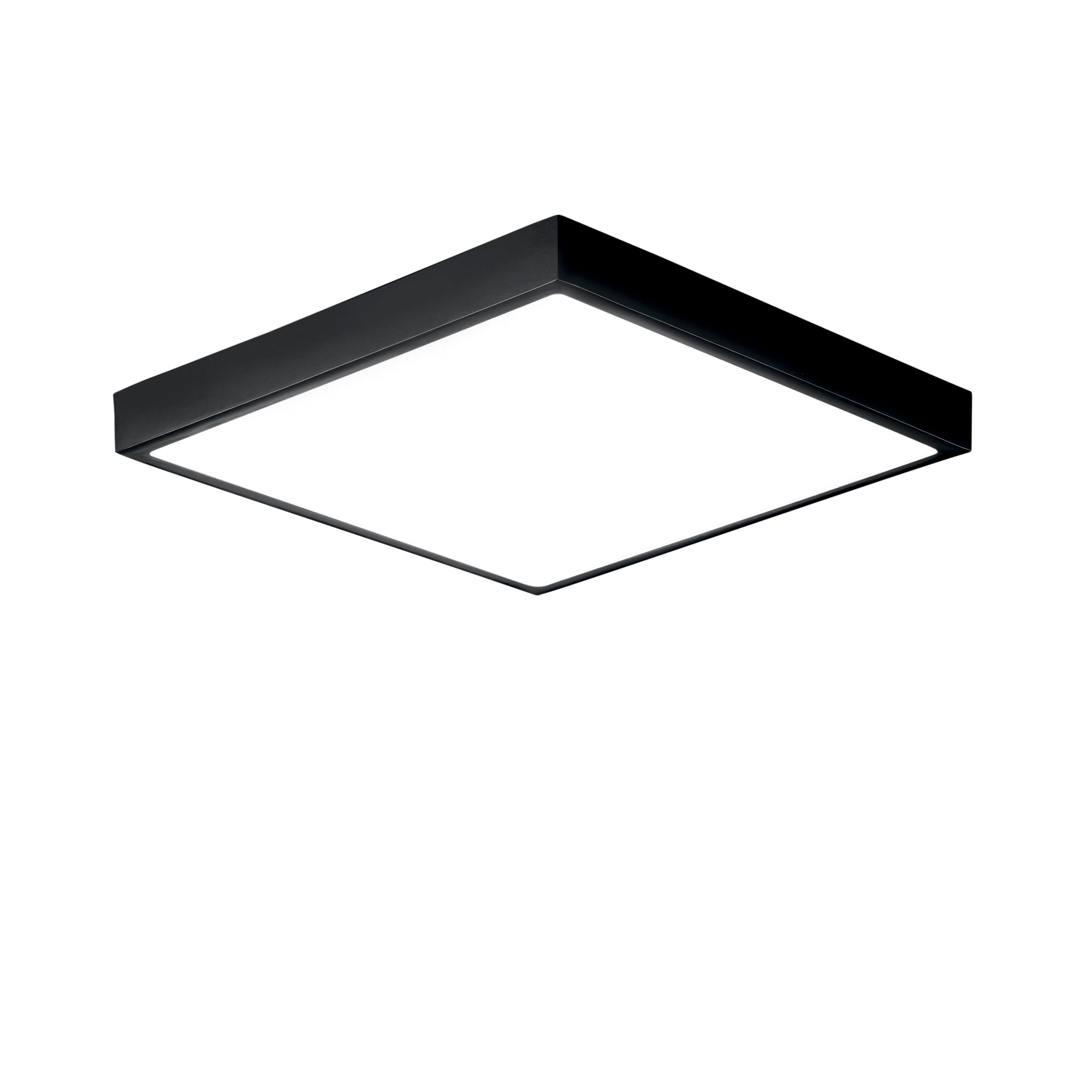 Plafoniera da bagno LED DOMO quadrata nera 24W luce naturale 24 cm.