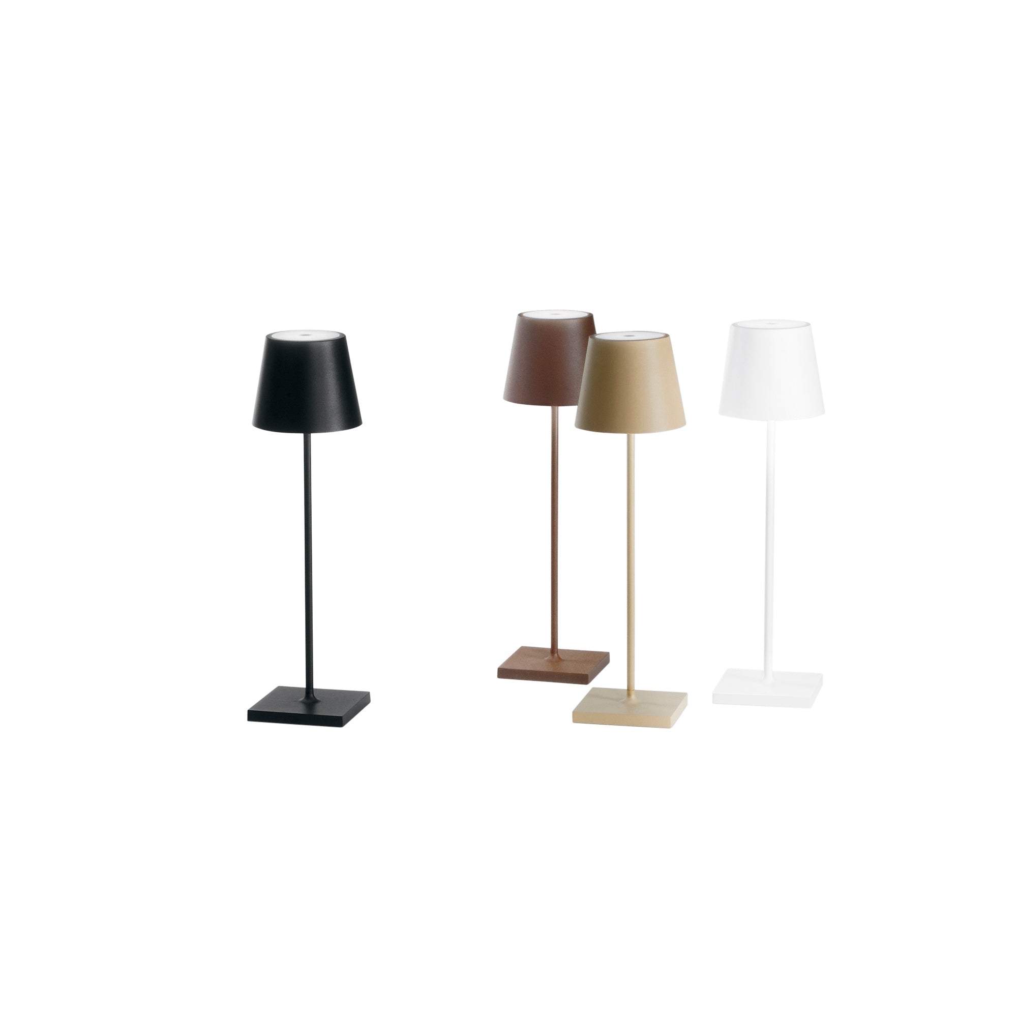 Lampada LED ricaricabile DRINK in metallo bronzo con dimmer luce calda