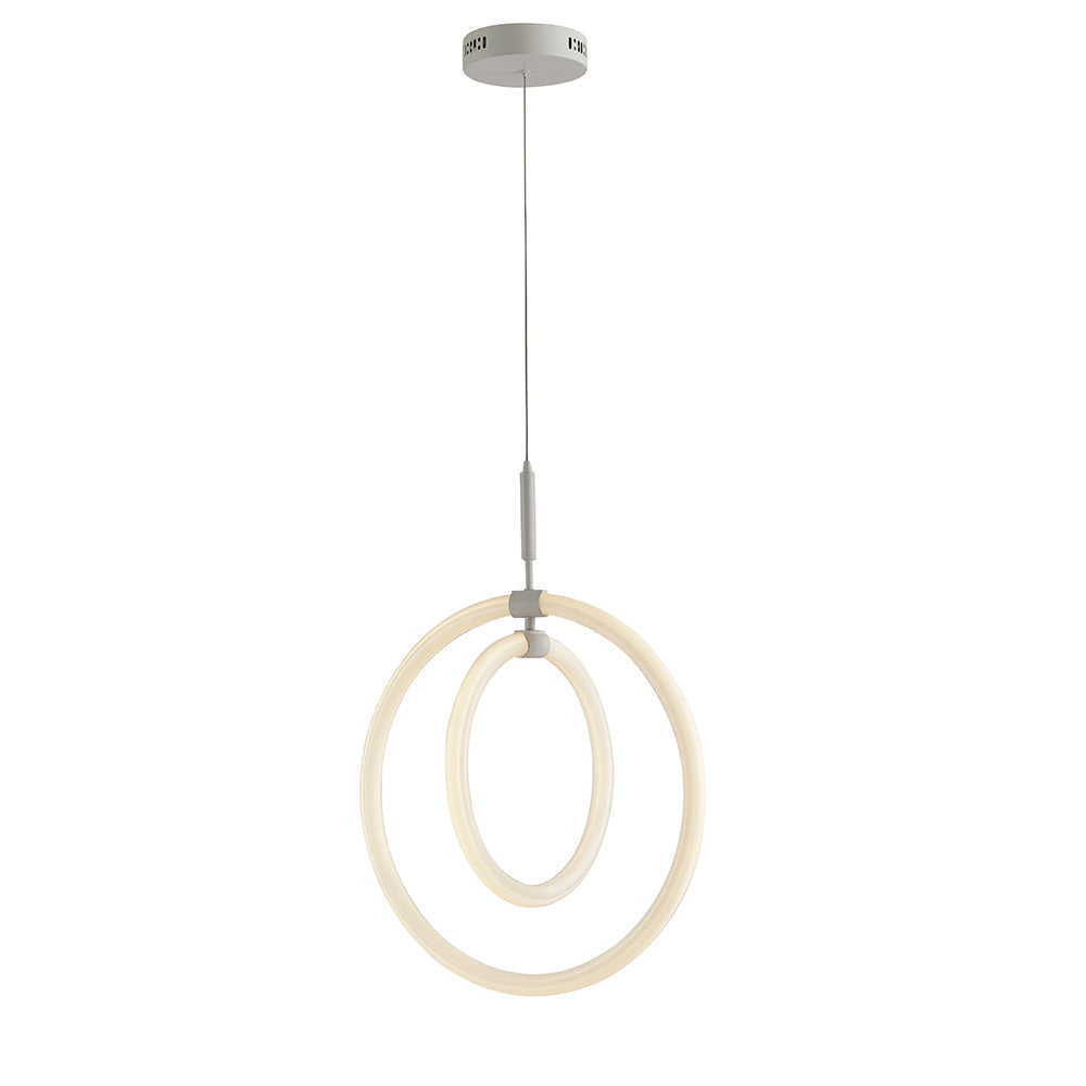 Lampadario a sospensione HALO bianco in metallo con diffusore in acrilico 50 W 4000 K (luce naturale)