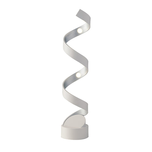 Lampada da tavolo LED HELIX in alluminio bianco e argento 12W luce calda