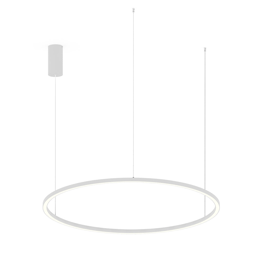 Sospensione LED HOOP in alluminio bianco con funzione CCT 120 cm.