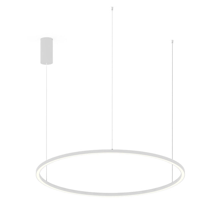 Sospensione LED HOOP in alluminio bianco con funzione CCT 120 cm.