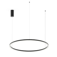 Sospensione LED HOOP in alluminio nero con funzione CCT 120 cm.