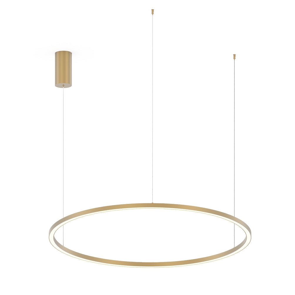 Sospensione LED HOOP in alluminio oro con funzione CCT 120 cm.