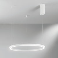 Sospensione LED HOOP in alluminio bianco con funzione CCT 60 cm.