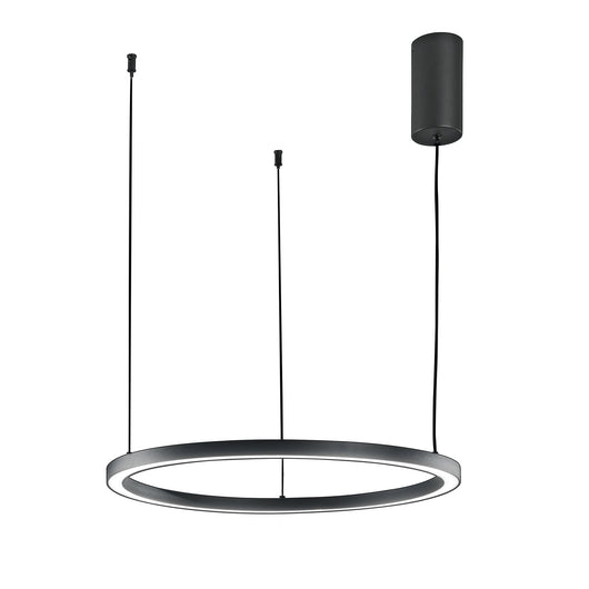 Sospensione LED HOOP in alluminio nero con funzione CCT 60 cm.