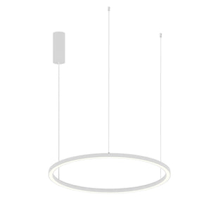 Sospensione LED HOOP in alluminio bianco con funzione CCT 80 cm.