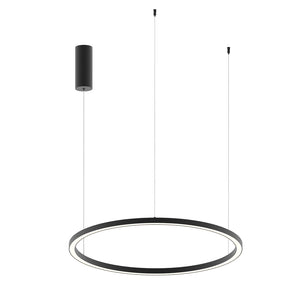 Sospensione LED HOOP in alluminio nero con funzione CCT 80 cm.