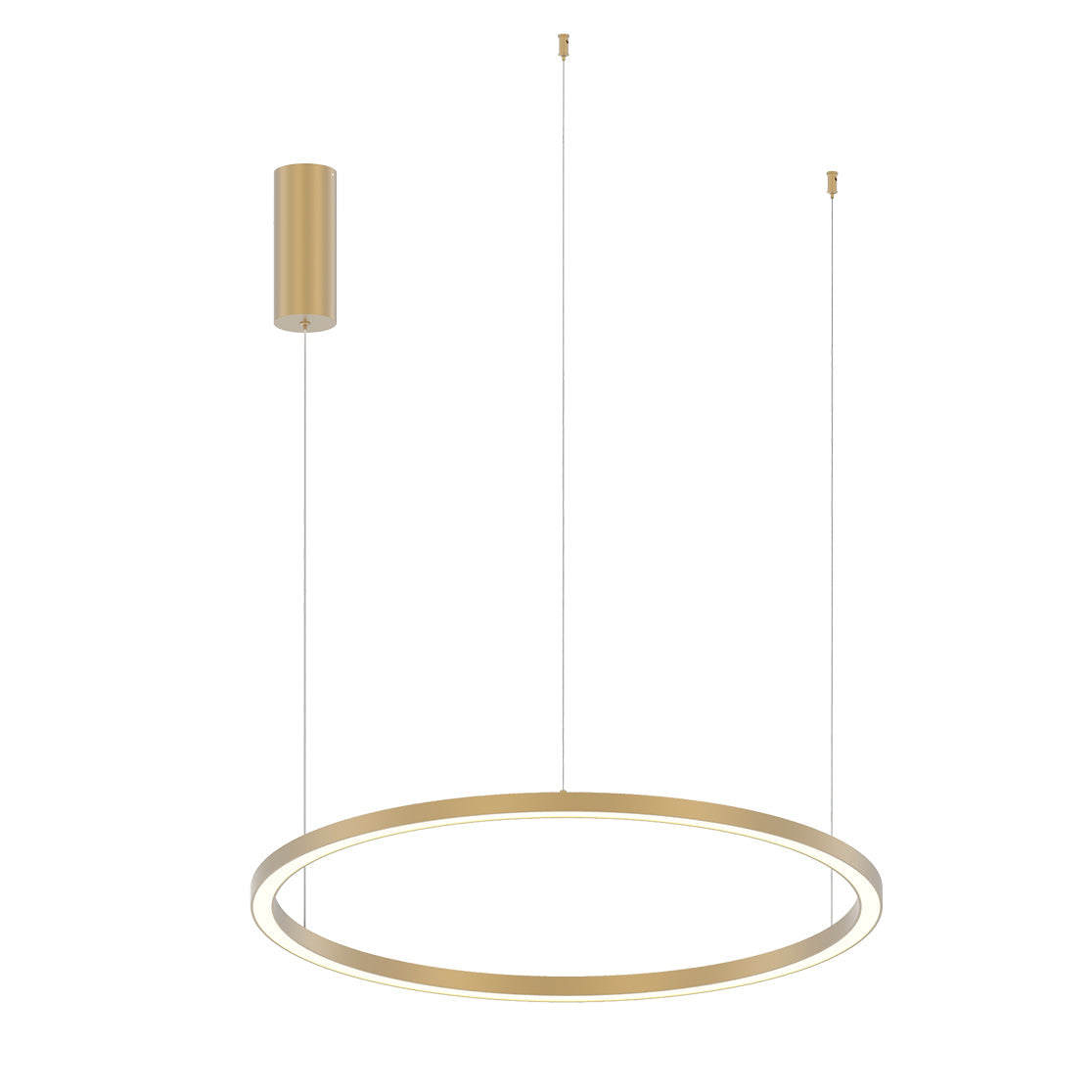 Sospensione LED HOOP in alluminio oro con funzione CCT 80 cm.