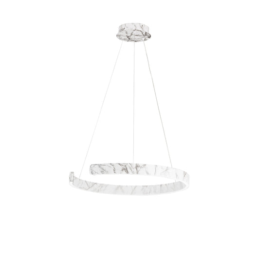 Sospensione semicircolare LED NAVEL in metallo effetto marmo con CCT 60 cm.