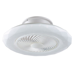 Plafoniera LED SKYRON 40W sfaccettata con ventilatore 3 velocità  40W con smart Wi-Fi e telecomando