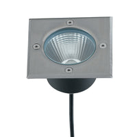 Incasso LED WALK 12W quadrato in acciaio inox luce calda 14 cm.