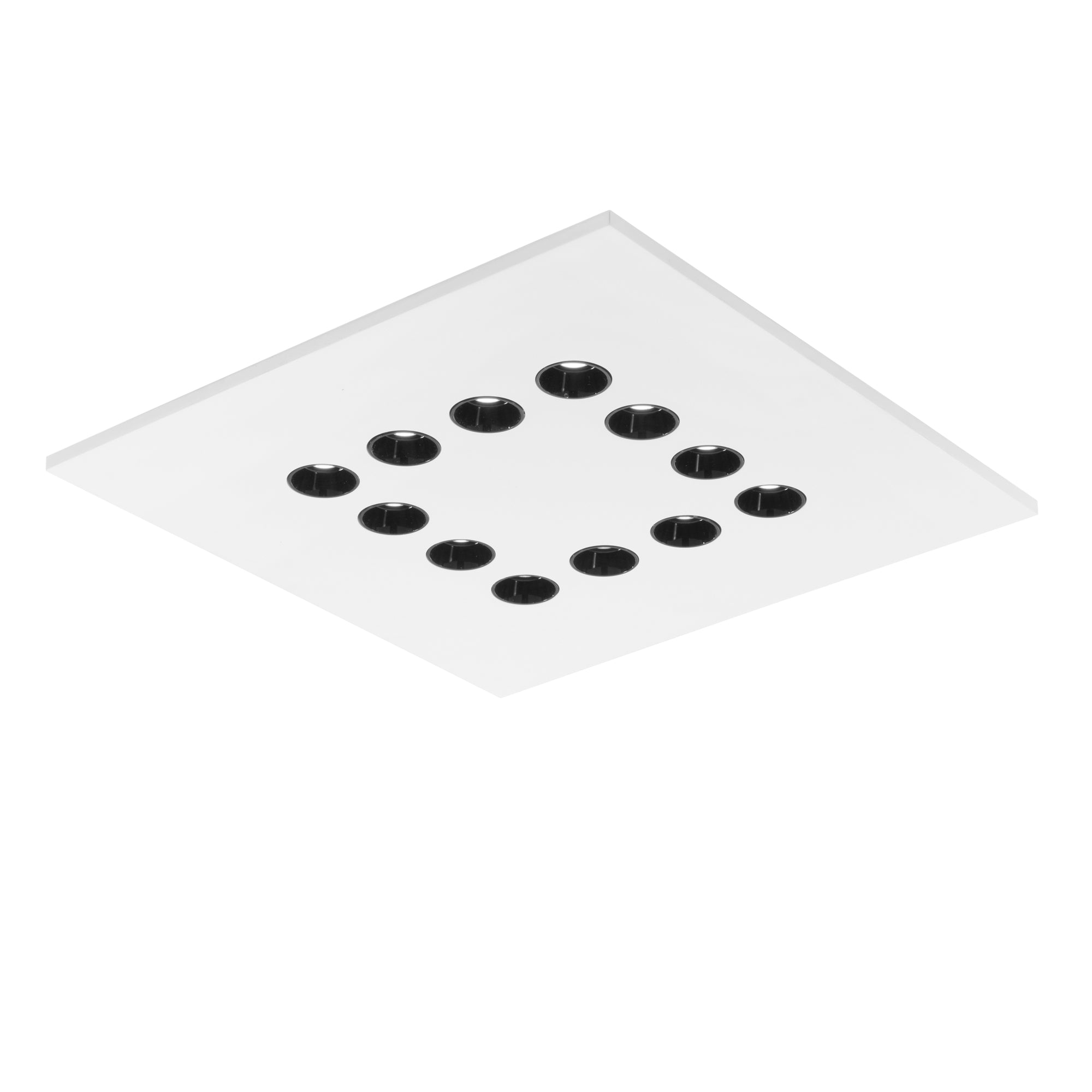 Plafoniera LED XICO in gesso bianco verniciabile 6x3W con CCT 50x50 cm.